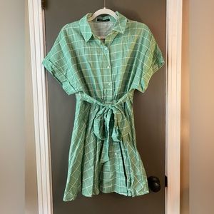 Light Green Plaid Dress